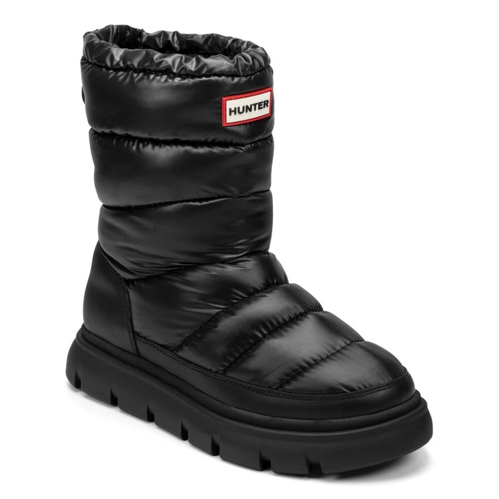Hunter Maribel Lug Sole Insulated Waterproof Snow Booties in Black - Picture 2 of 6